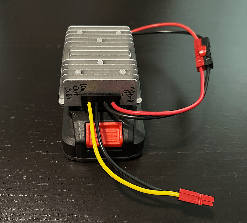 Everything put together and connected to the battery